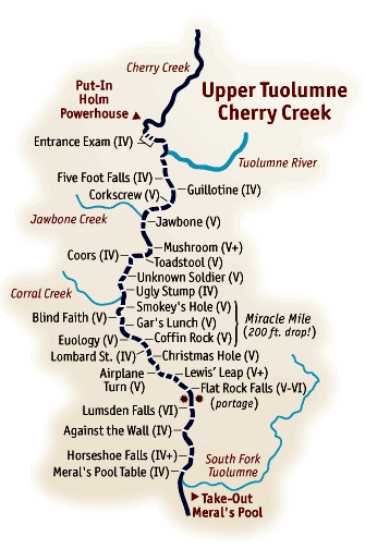 Cherry Creek Whitewater Rafting Map