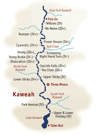 Kaweah River Rafting Map