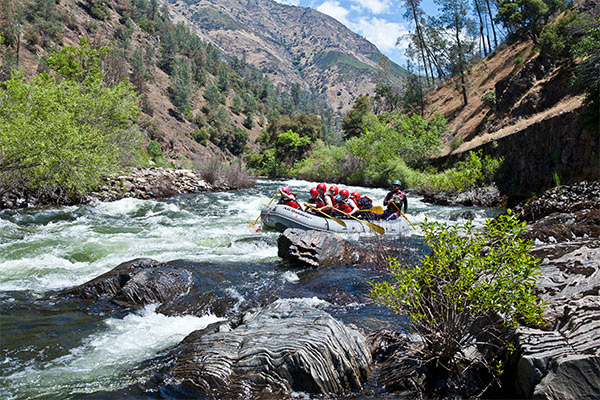 The river scenery: clear waters, grassy canyons and wildflowers galore